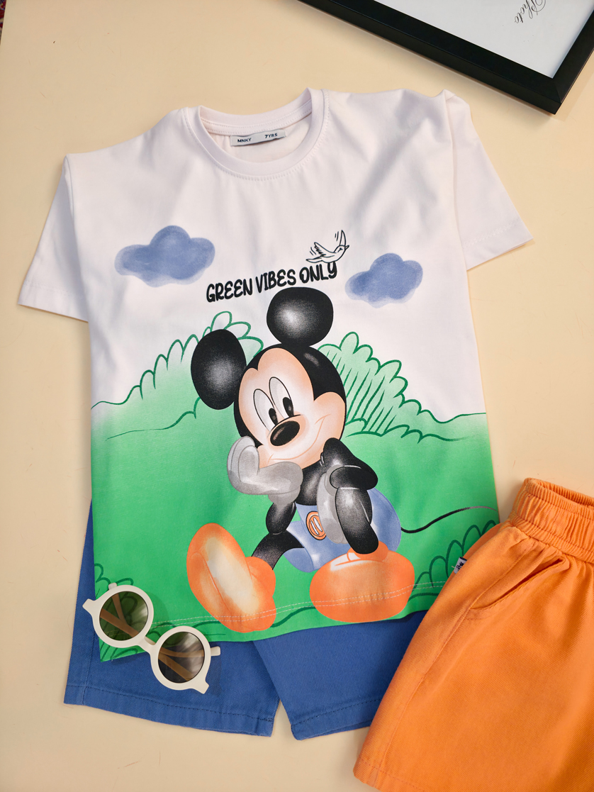 تیشرت تک برند مانکی طرح میکی-سایز 7تا10