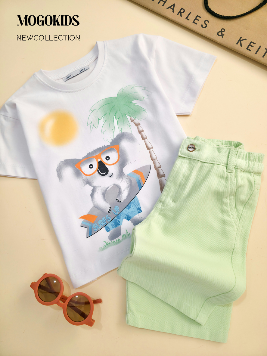 تیشرت تک برند مانکی طرح کوالا-سایز 3تا6